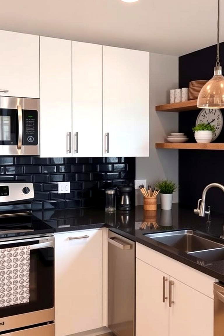Functional and Stylish Kitchen With Black Backsplash - 24 Kitchen With Black Backsplash