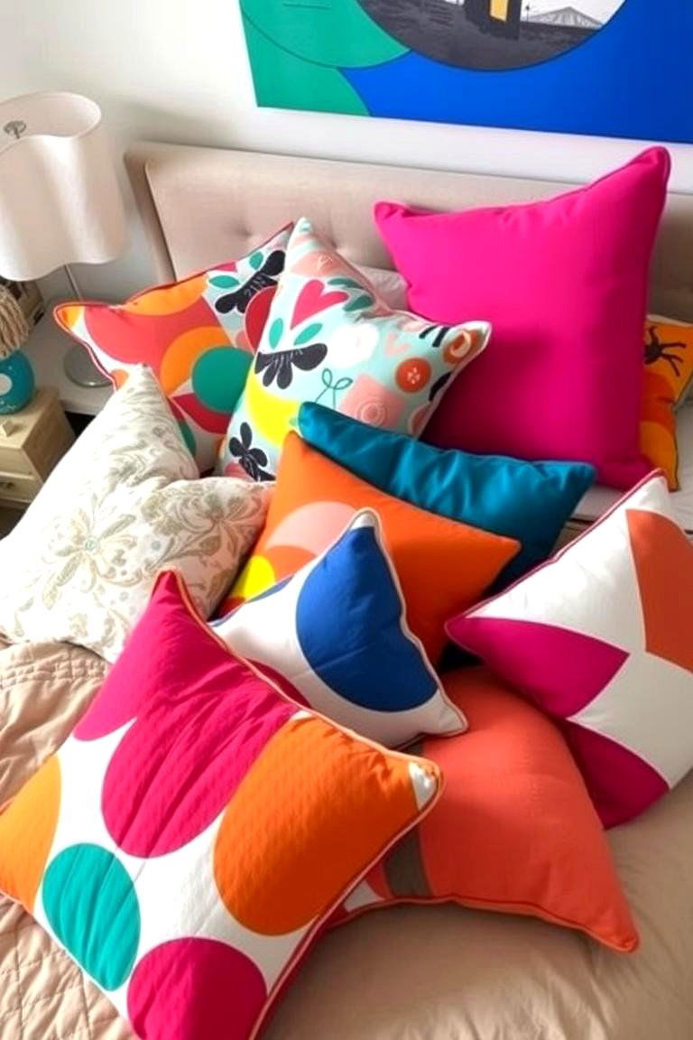 Funky Pillows and Cushions - 24 80s Bedroom Ideas
