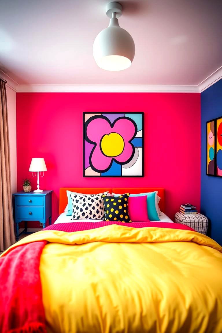 Funky Pop Art Accents - 24 60s Bedroom Ideas