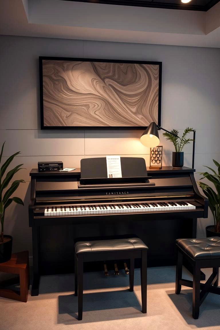 Furthermore Sophisticated Piano Setup - 24 Piano Room Ideas