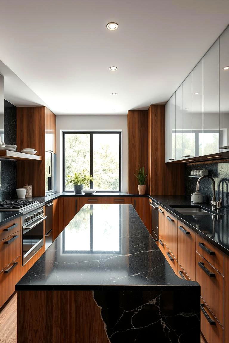 Fusion of Materials - 24 Black Kitchen Countertops
