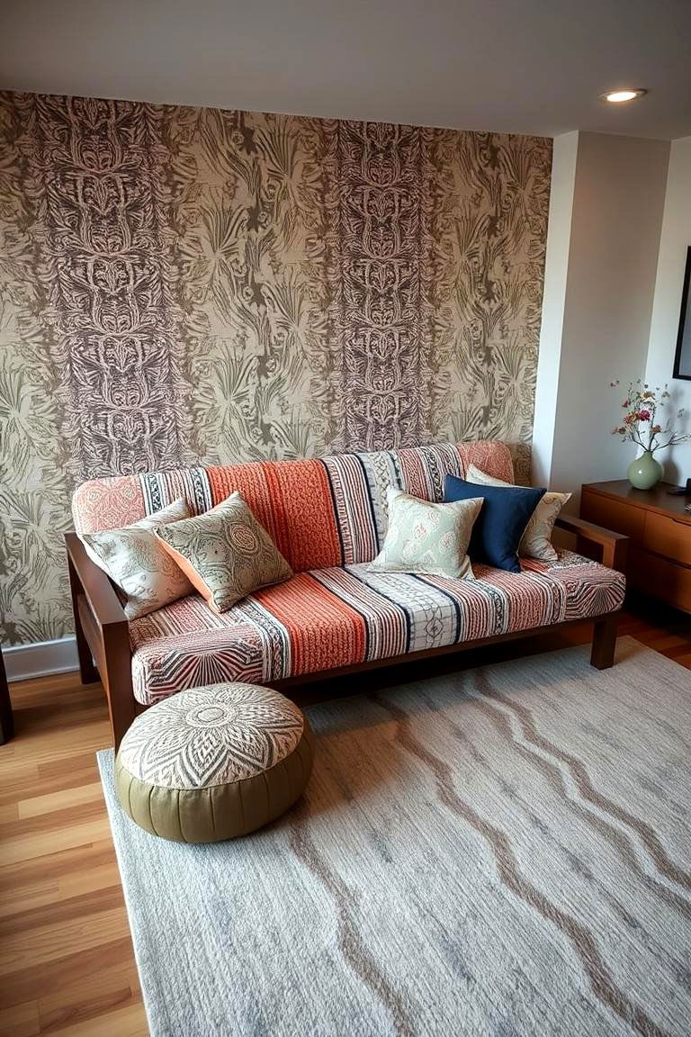 Futon with Custom Upholstery - 24 Futon Bedroom Ideas