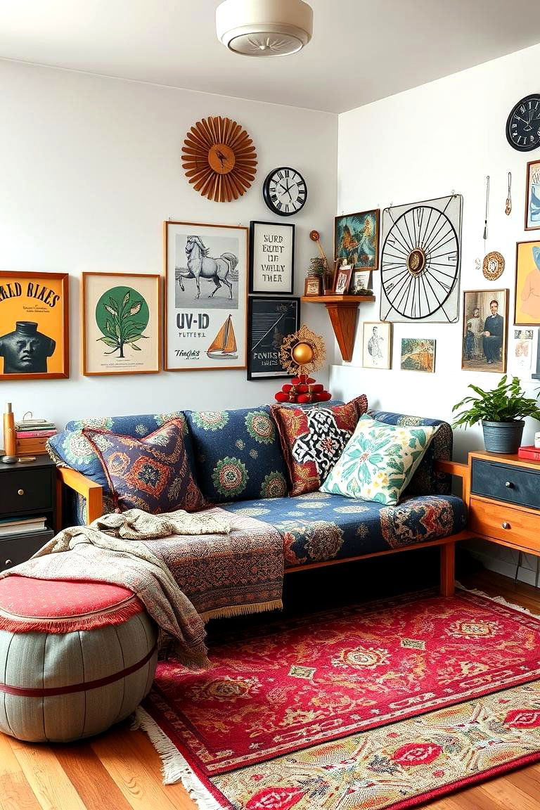 Futon with Eclectic Mix - 24 Futon Bedroom Ideas