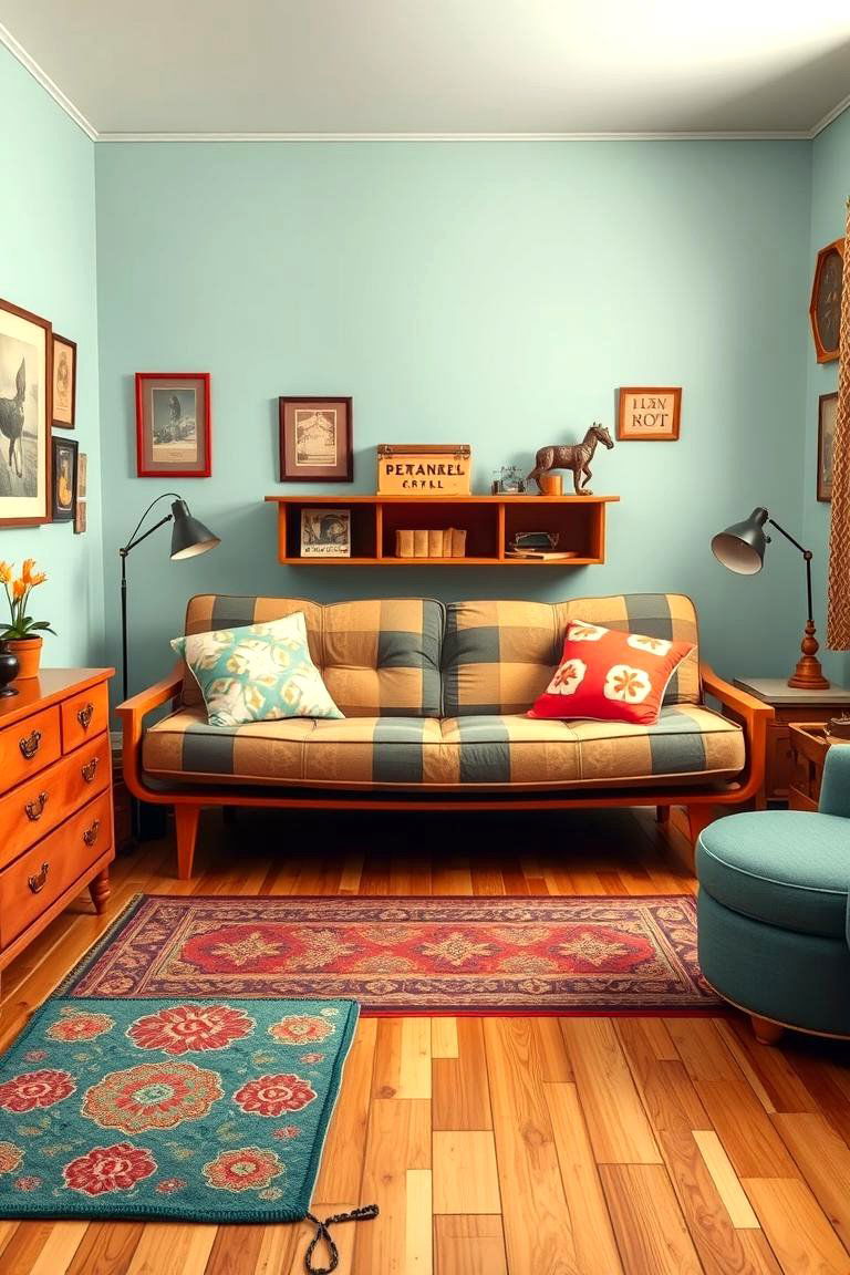 Futon with Retro Vibes - 24 Futon Bedroom Ideas