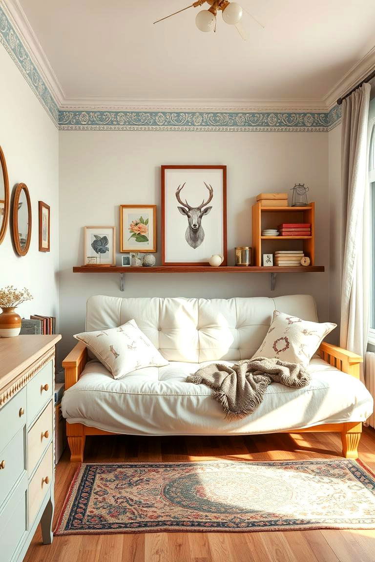 Futon with Vintage Charm - 24 Futon Bedroom Ideas