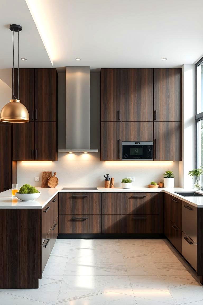 Future Ready Innovation in Modern Kitchens - 24 Dark Wood Kitchen Cabinets