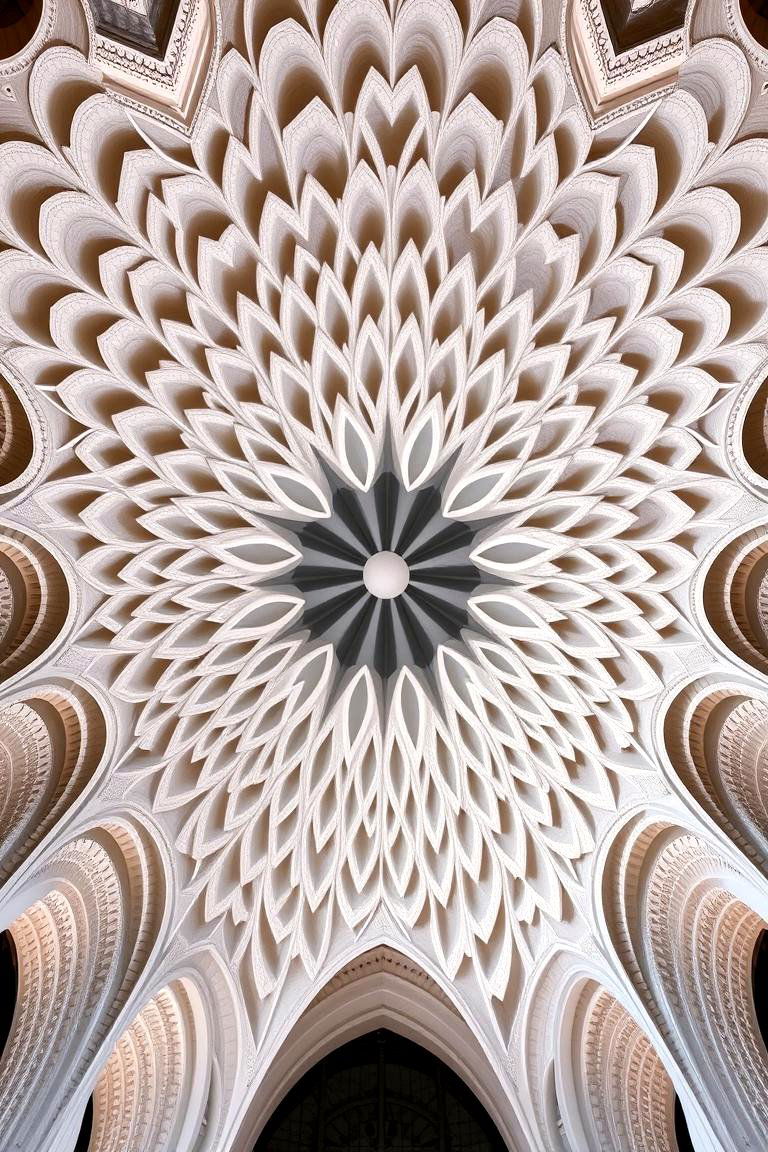 Futuristic 3D Textured Ceiling - 24 Cathedral Ceiling Ideas