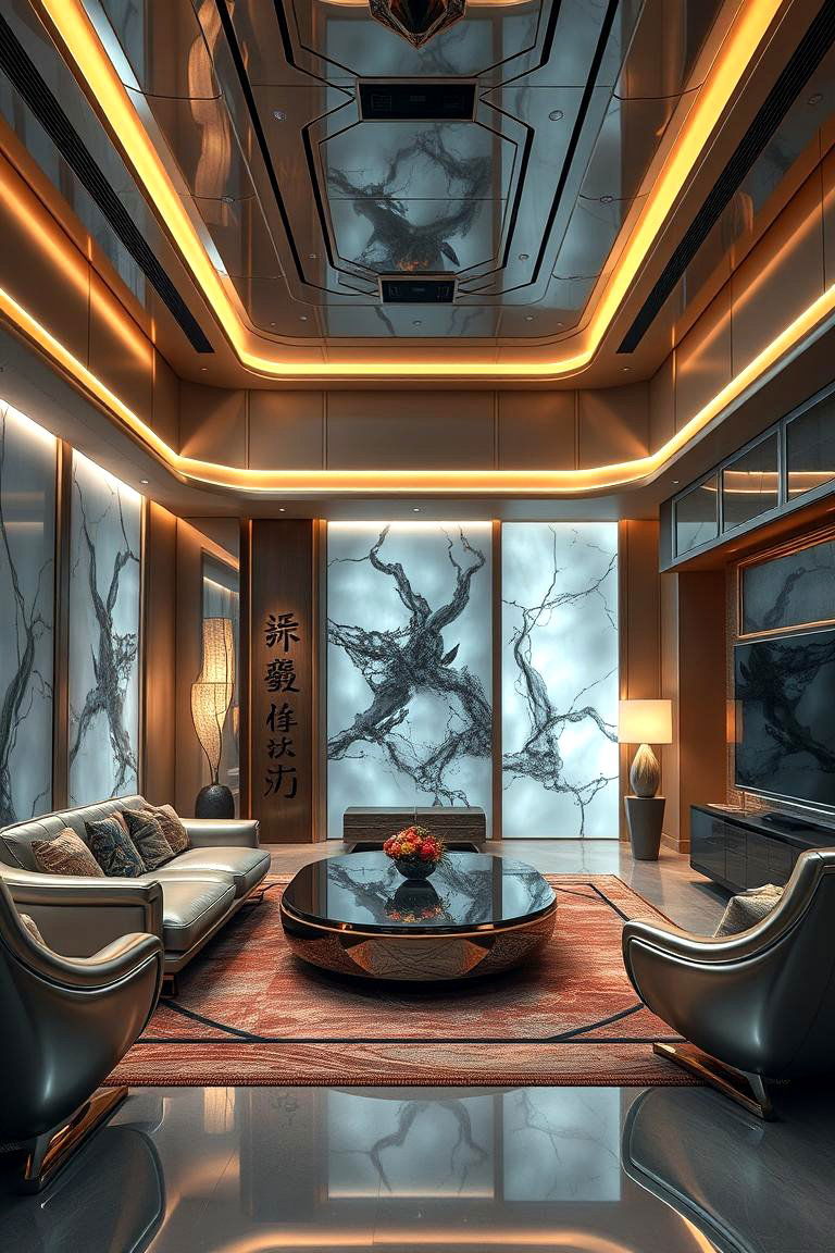Futuristic Asian Luxury - 24 Asian Living Room Ideas