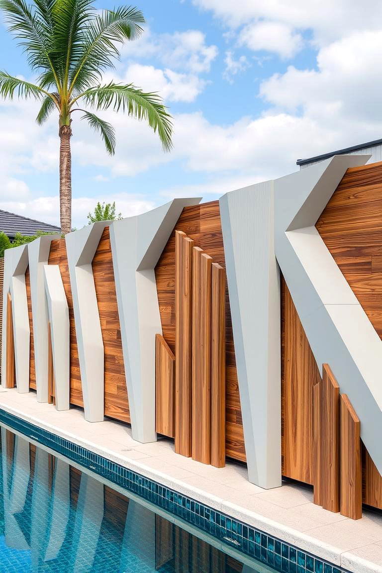 Futuristic Composite Fencing - 24 Pool Fence Ideas