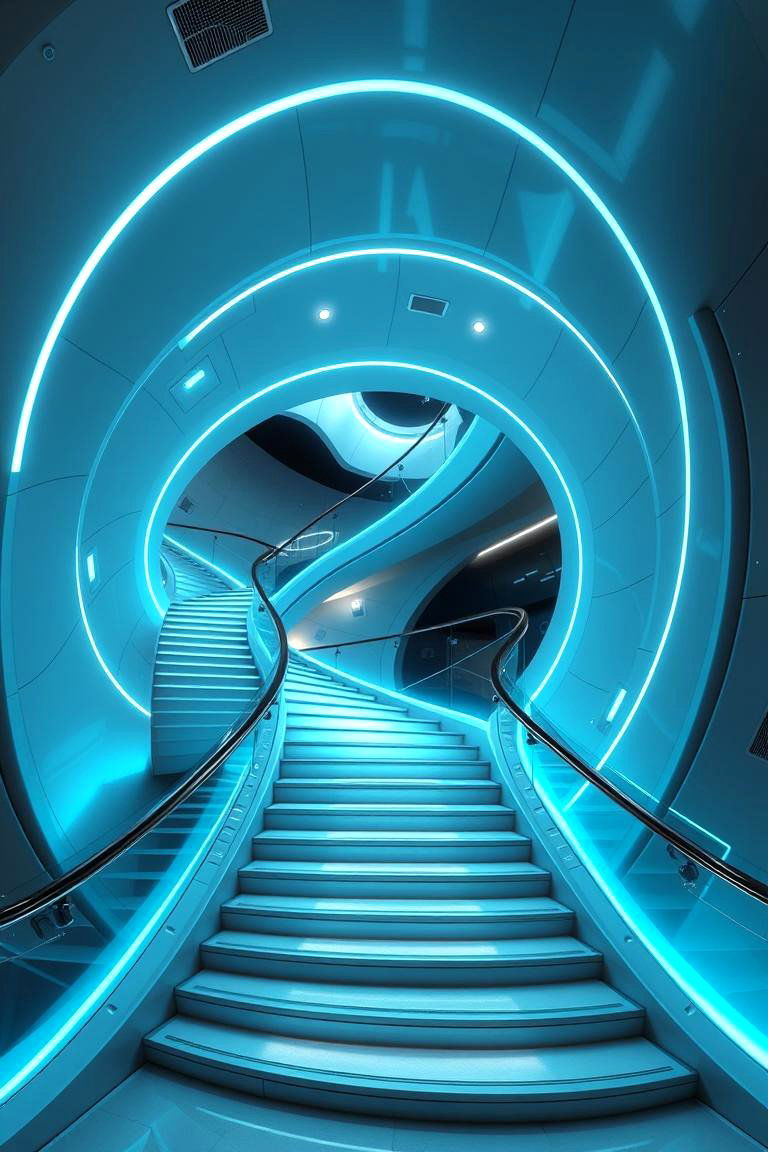 Futuristic Curved Staircase - 24 Curved Staircase Ideas