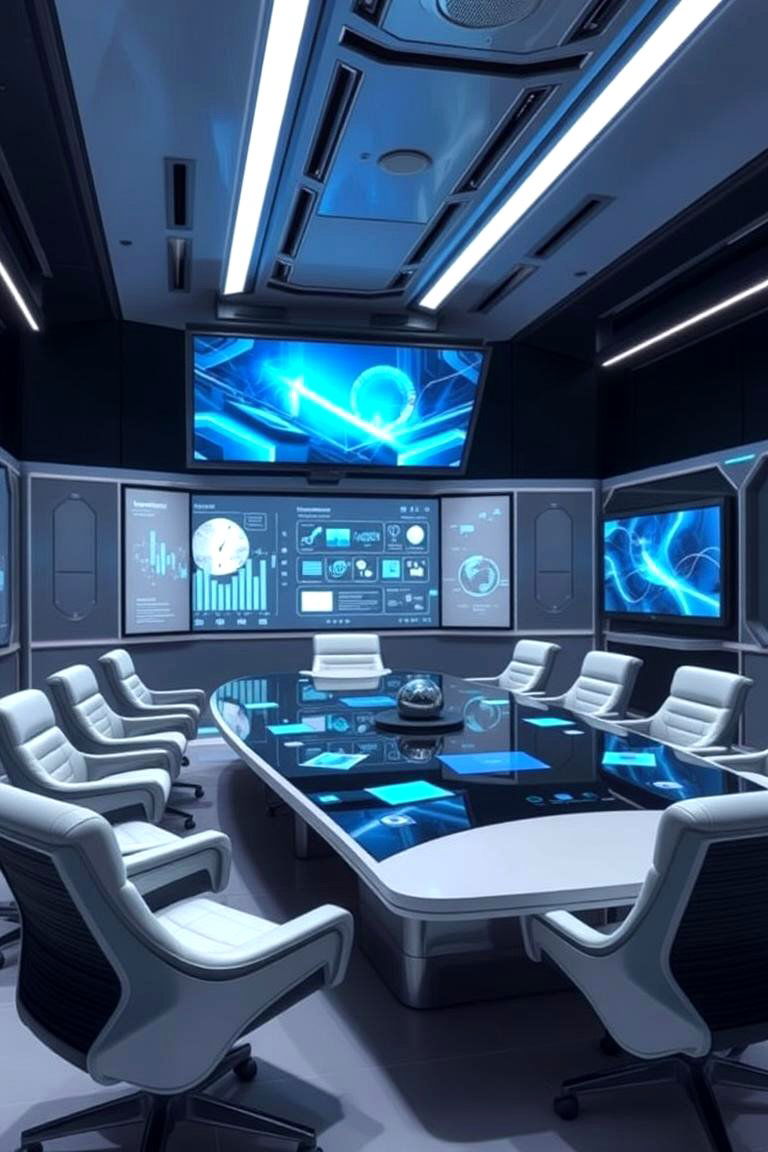 Futuristic Digital Display - 24 Conference Room Design Ideas and Inspiration