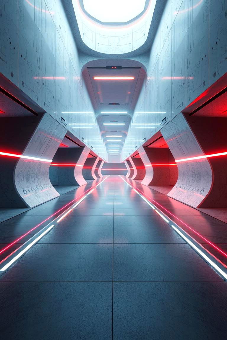 Futuristic Digital Effects - 24 Concrete Walkway Painting Ideas