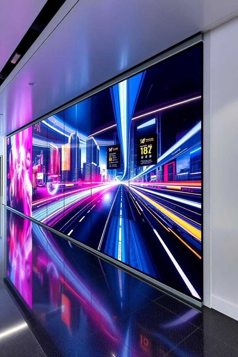 Futuristic Digital Print - 24 Tv Accent Wall Ideas