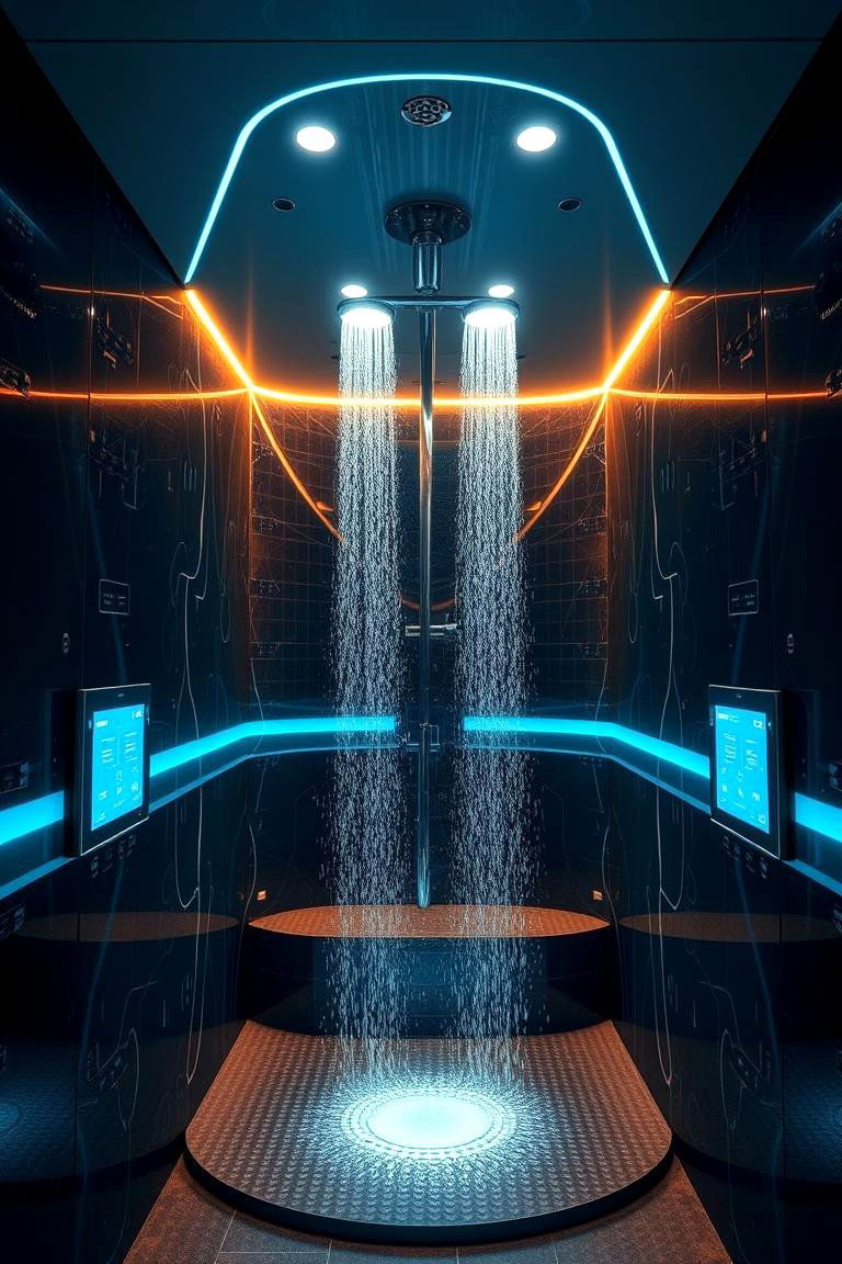 Futuristic Dual Shower Experience - 24 Double Shower Ideas