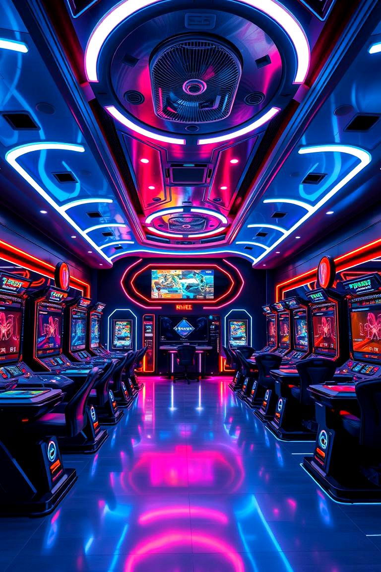 Futuristic High Tech Game Room - 24 Game Room Ideas