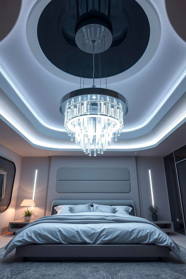 Futuristic LED Innovation - 24 Bedroom Chandelier Ideas