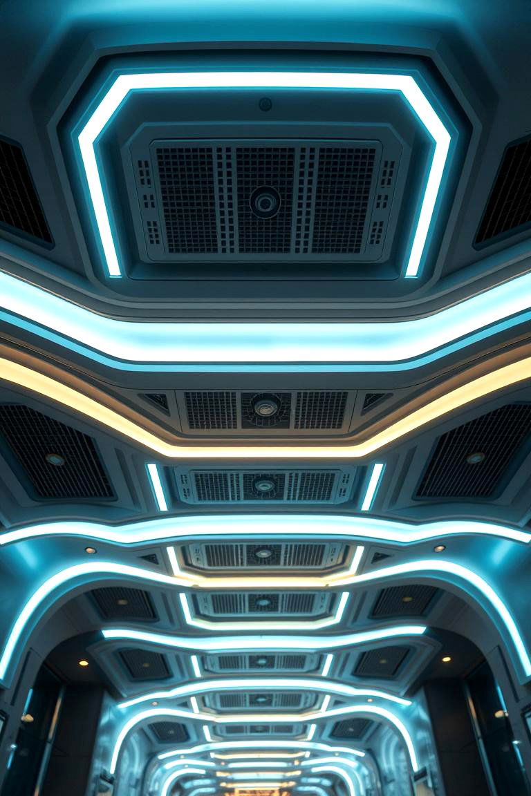 Futuristic LED Integration - 24 Sunroom Ceiling Ideas