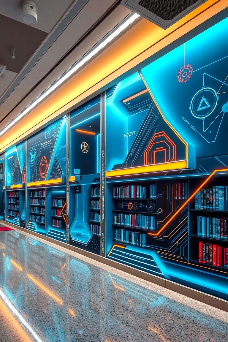 Futuristic Library Murals - 24 Library Murals