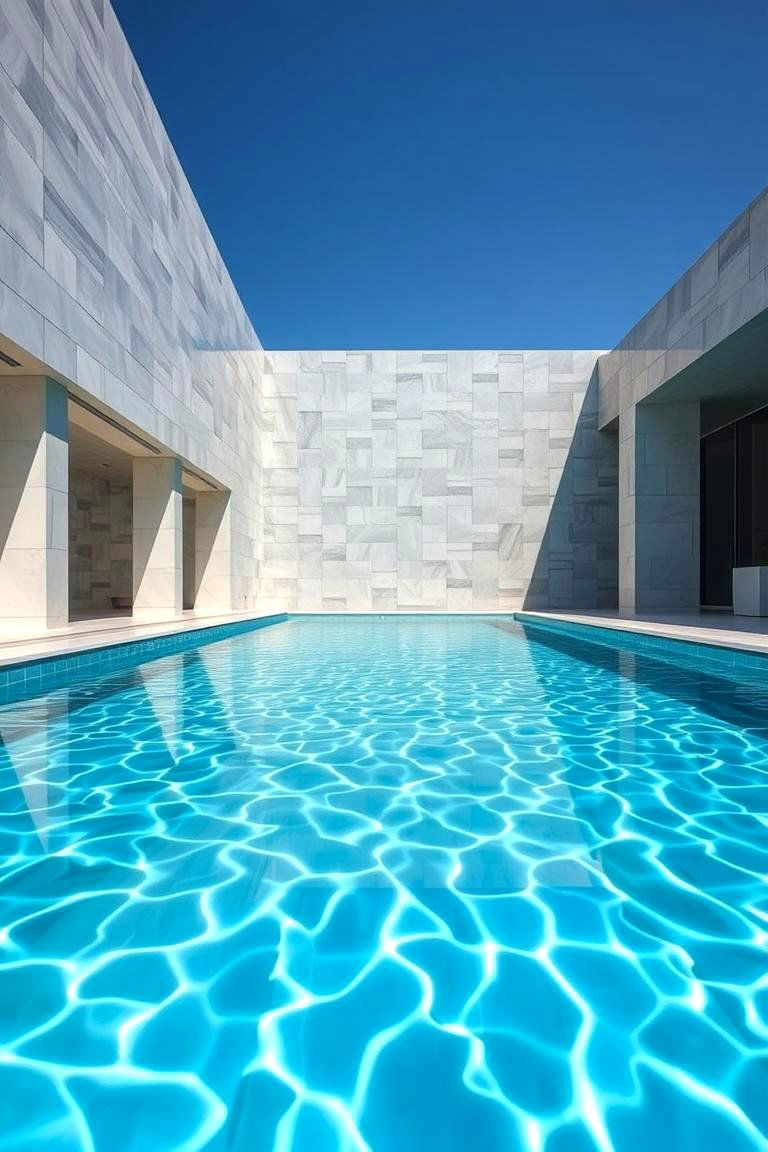 Futuristic Metallic Tiles - 24 Pool Tile Ideas