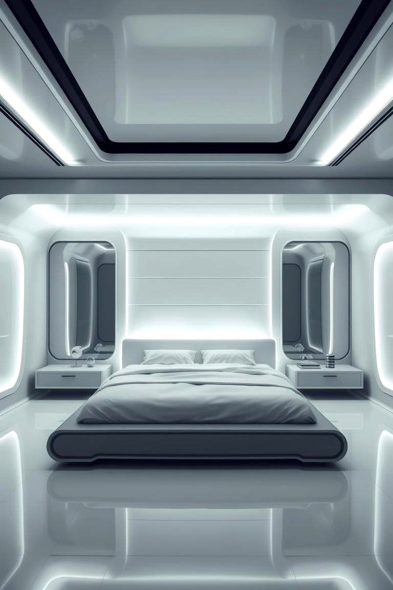 Futuristic Minimalism Room - 24 Bedroom Layout Ideas