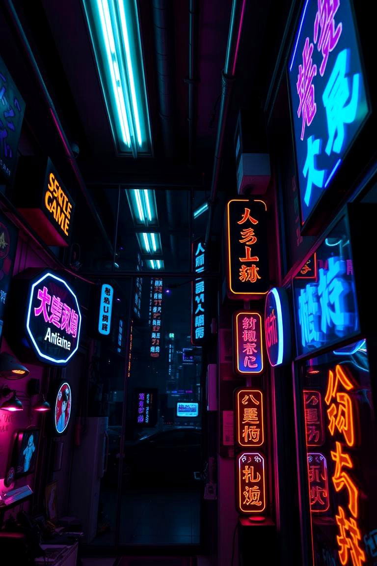 Futuristic Neon Lighting - 24 Anime Room Ideas