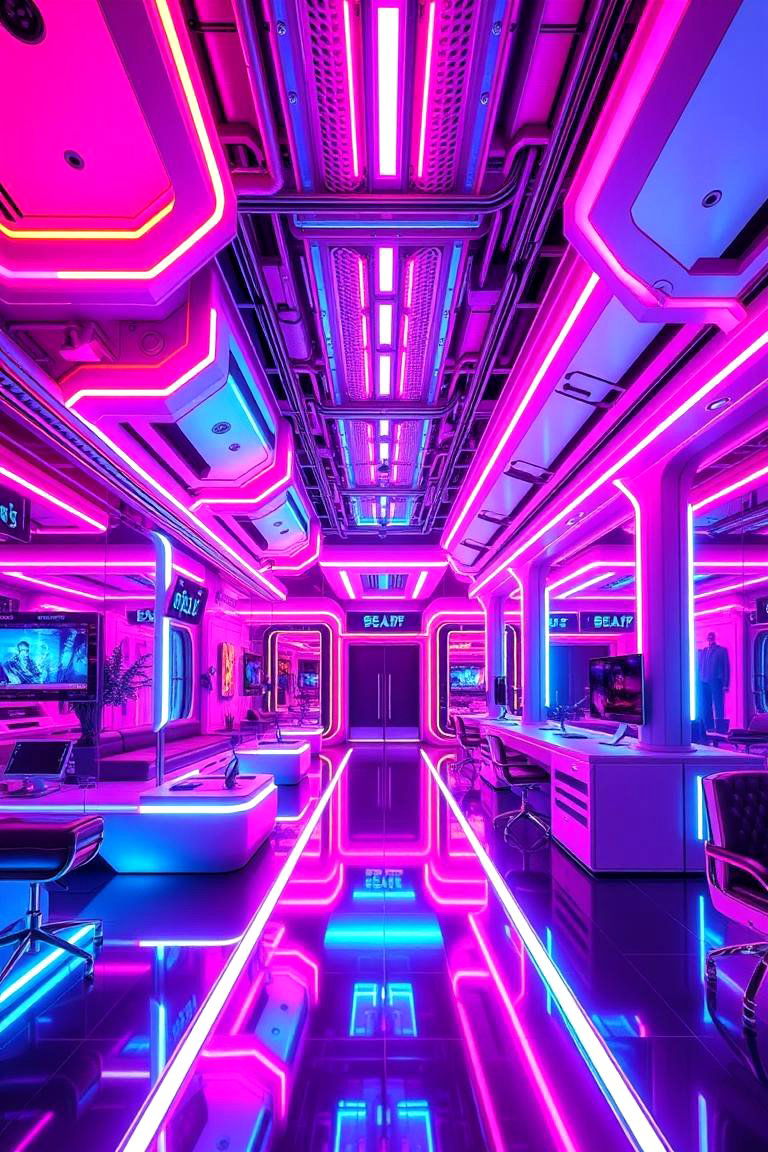 Futuristic Neon Streaming Setup - 24 Streaming Setup Ideas