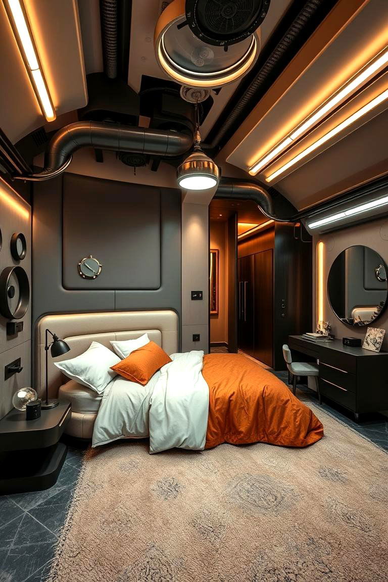 Futuristic Steampunk Fusion Design - 24 Steampunk Bedroom Ideas