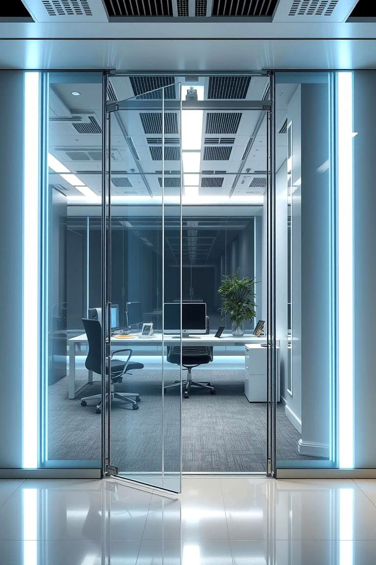 Futuristic Transparent Acrylic Door - 24 Home Office Door Ideas