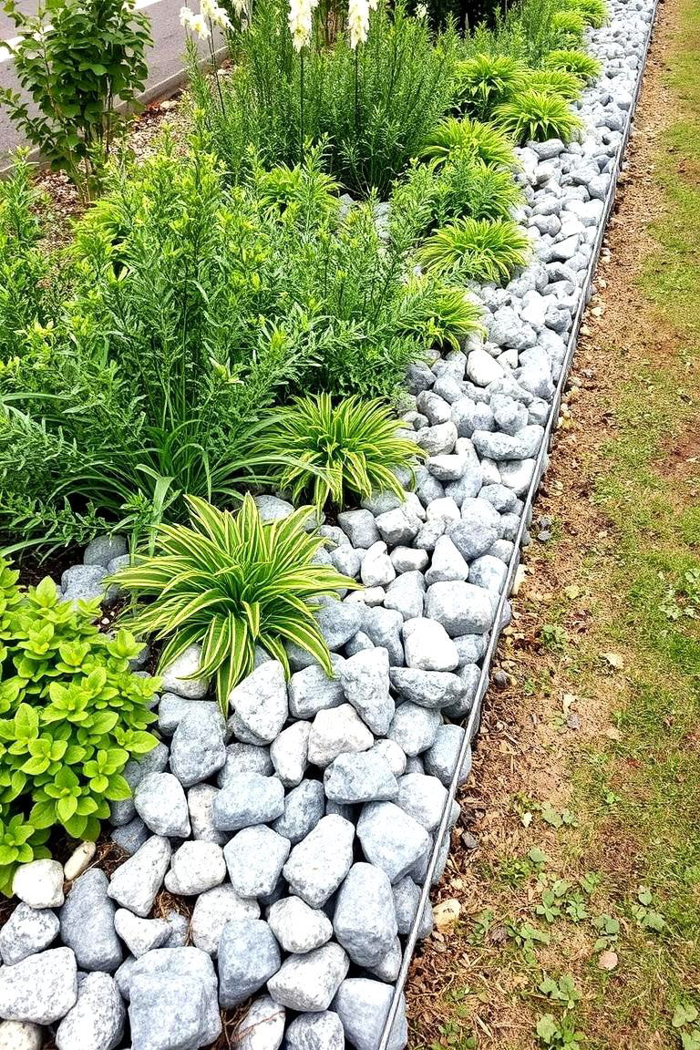 Gabion Basket Border - 24 Low Maintenance Garden Border Ideas