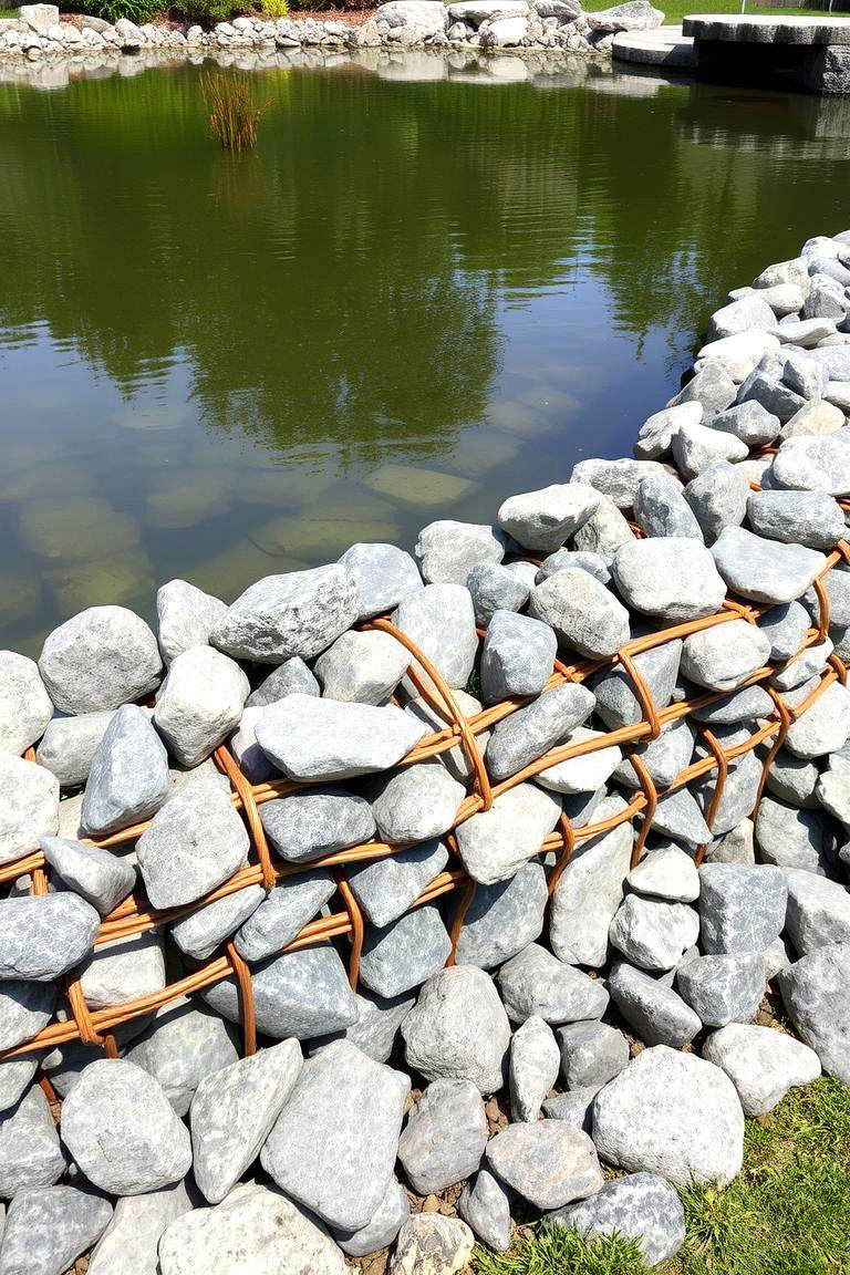 Gabion Basket Structure - 24 Pond Edging Ideas
