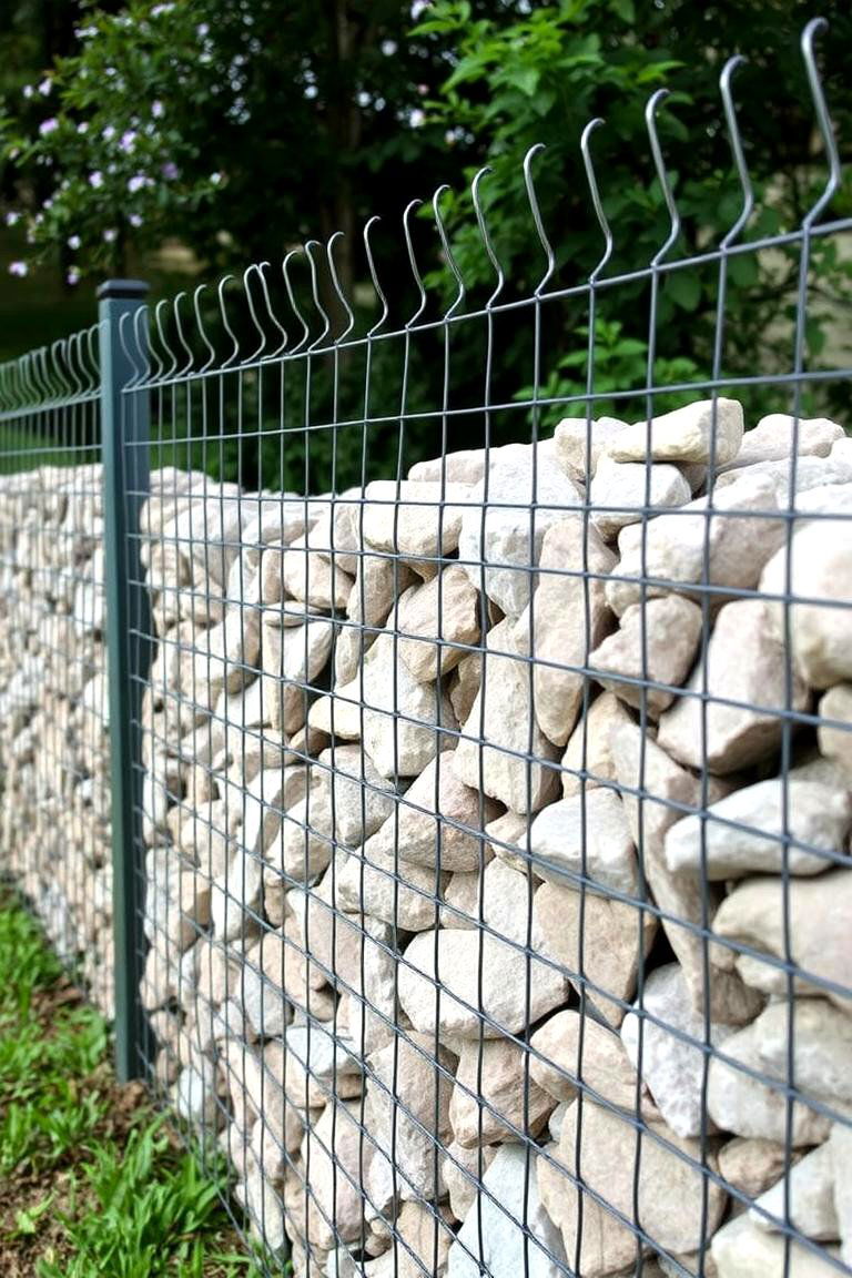 Gabion Fence - 24 Backyard Fence Ideas