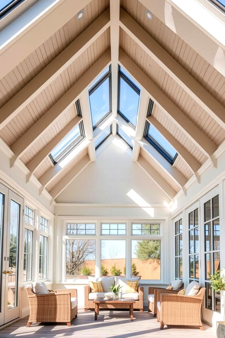 Gable Porch with Skylights - 24 Open Gable Porch Ideas