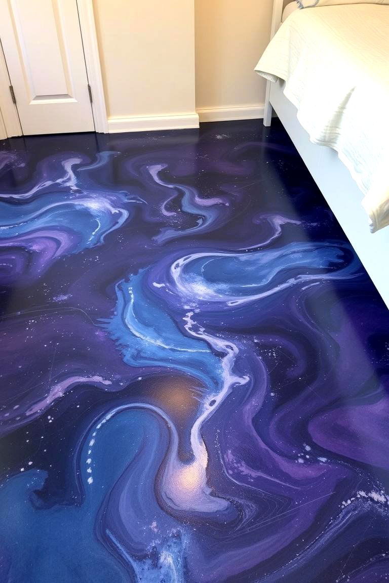 Galaxy Swirls - 24 Painted Floor Ideas
