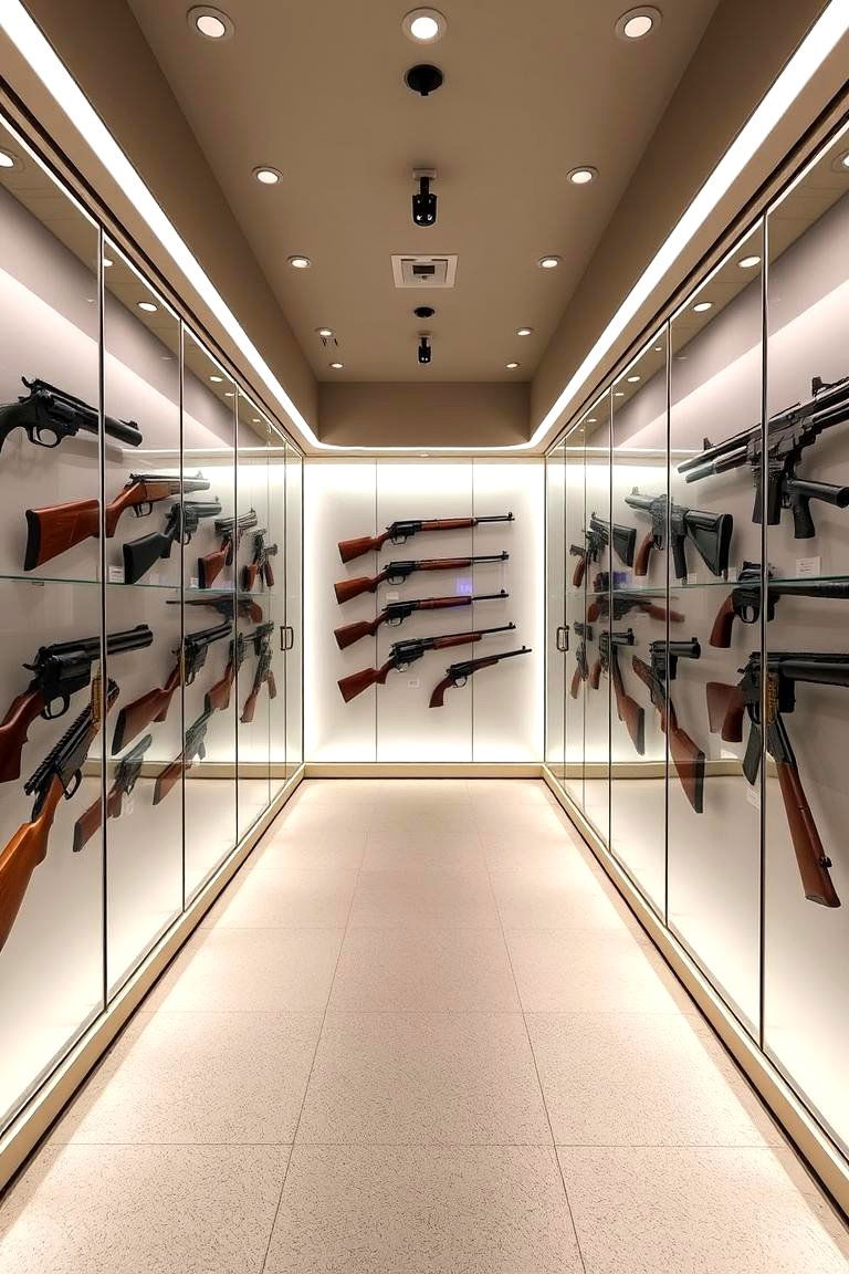 Gallery Style Display Gun Room - 24 Gun Room Ideas