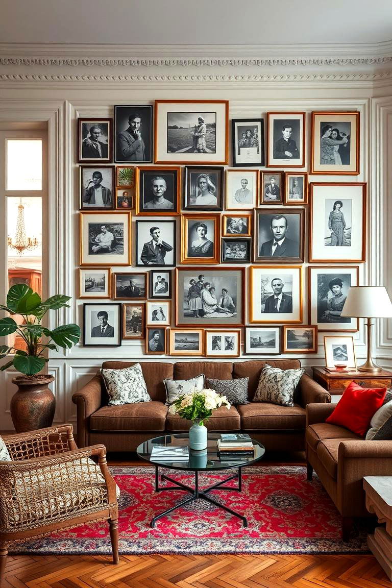 Gallery Wall Arrangements - 24 Parisian-style Living Room Ideas