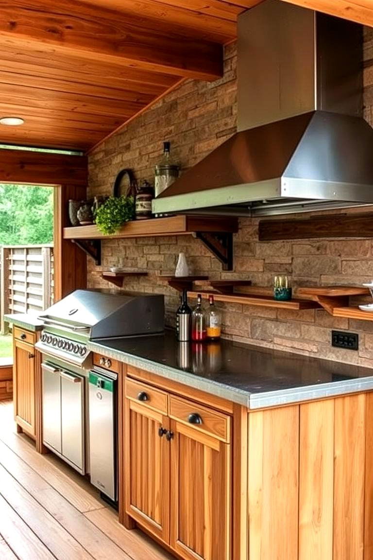 Galvanized Steel Accents - 24 Rustic Outdoor Kitchen Ideas