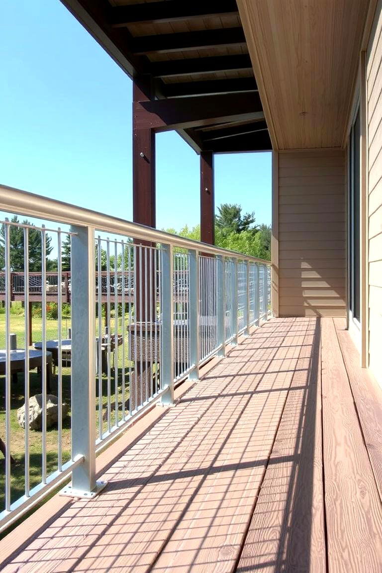 Galvanized Steel Railing for Durability - 24 Metal Deck Railing Ideas