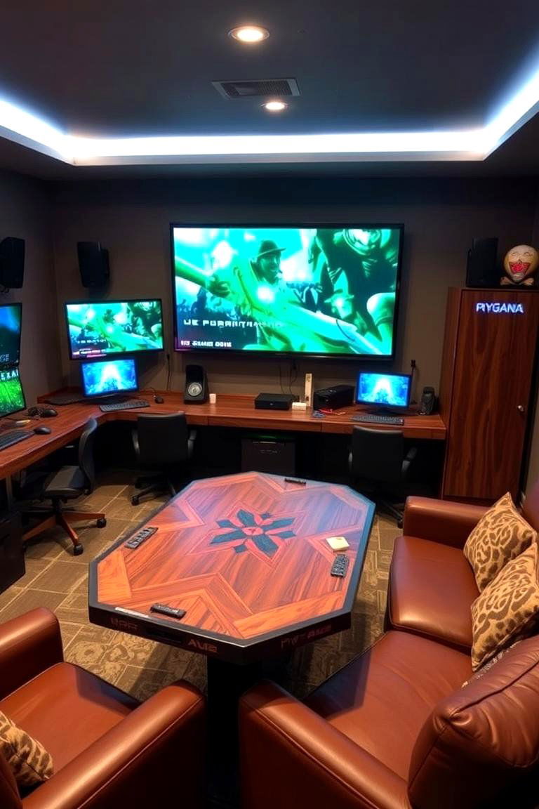 Game Night Command Center - 24 Man Cave Living Room Ideas