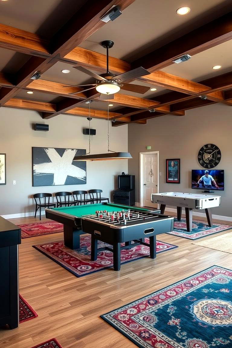 Game Room Extravaganza with Multiple Activities - 24 Pool Table Room Ideas