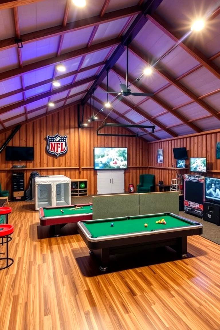 Game Room and Recreation Hub - 24 Pole Barn Interior Ideas
