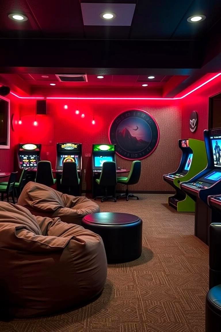 Gaming Lounge Area - 24 Arcade Room Ideas