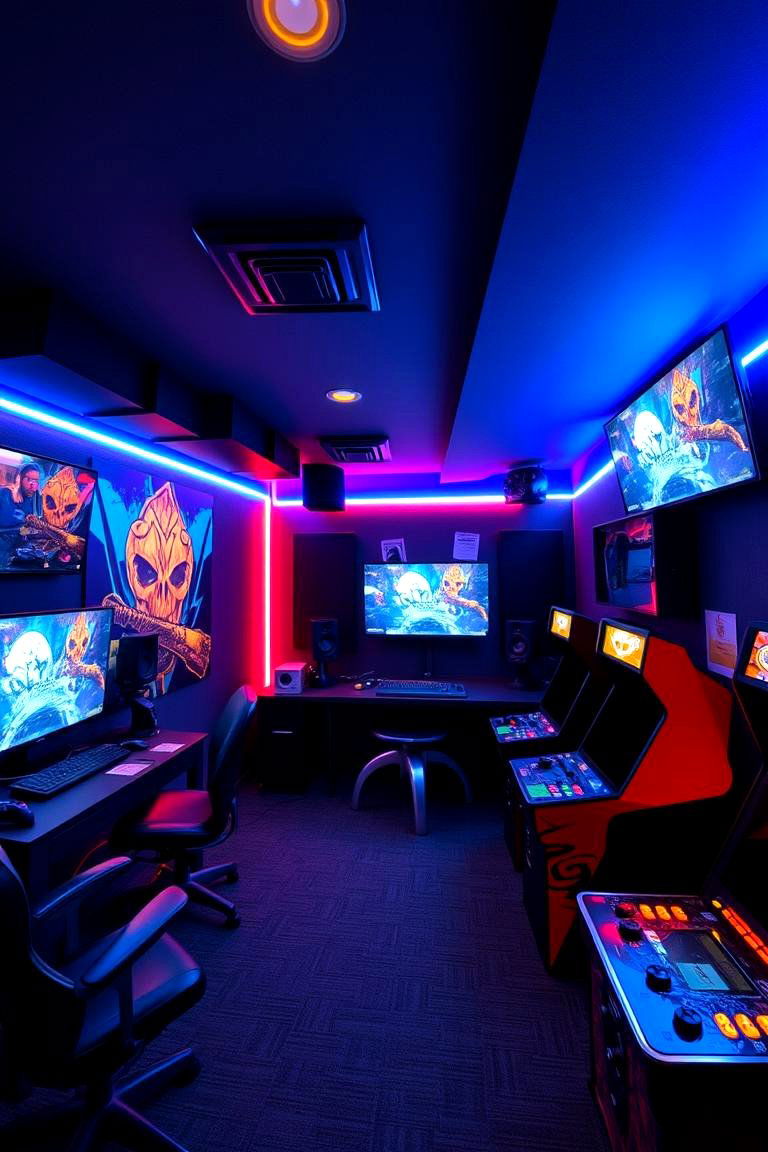Gaming Man Cave - 24 Man Cave Design Ideas
