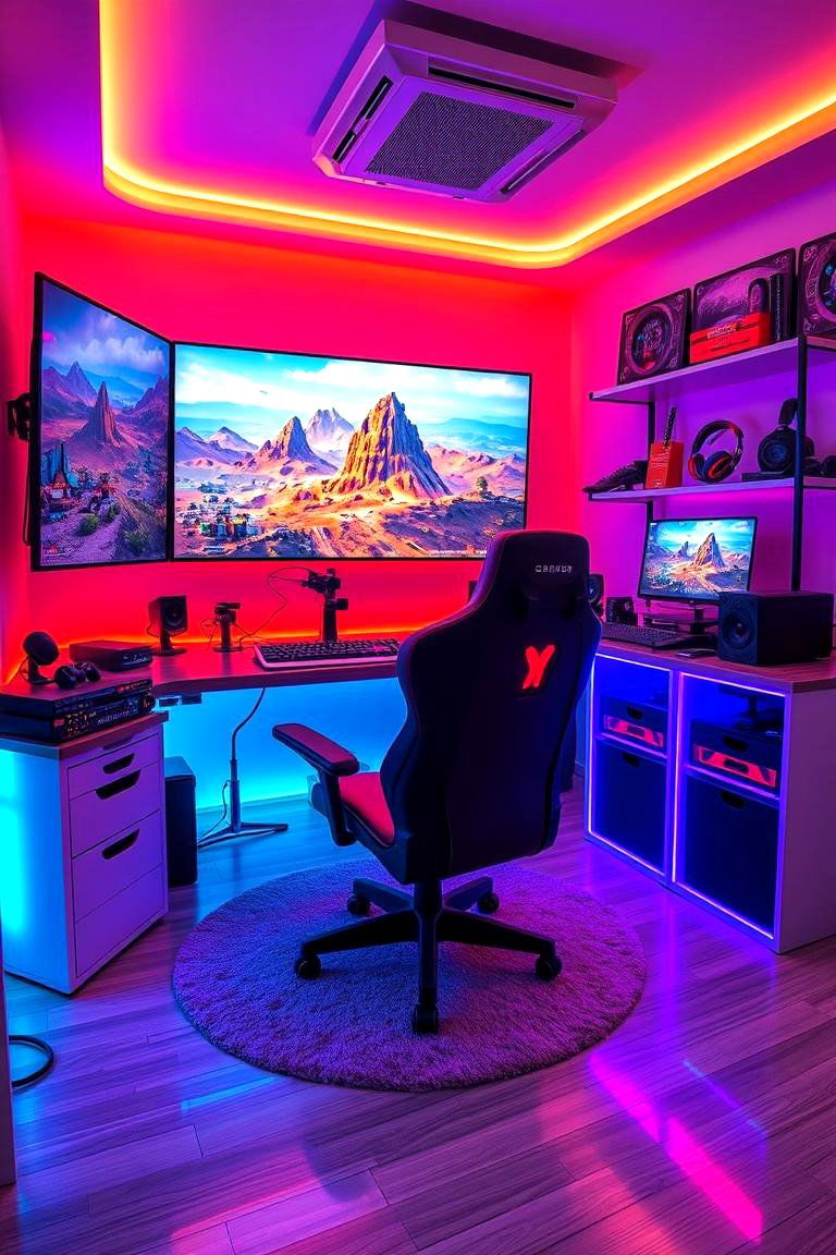 Gaming Paradise Corner - 24 Boys Dorm Room Ideas