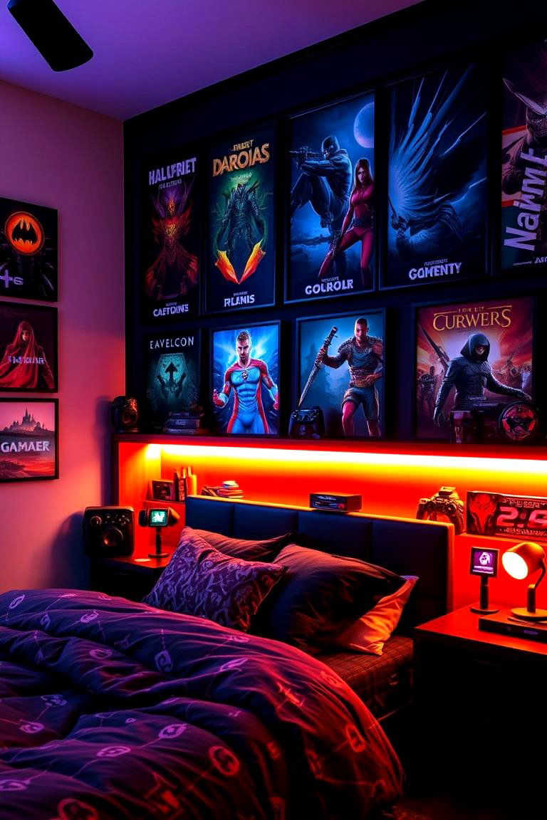 Gaming Wall Art - 24 Gaming Bedroom Ideas