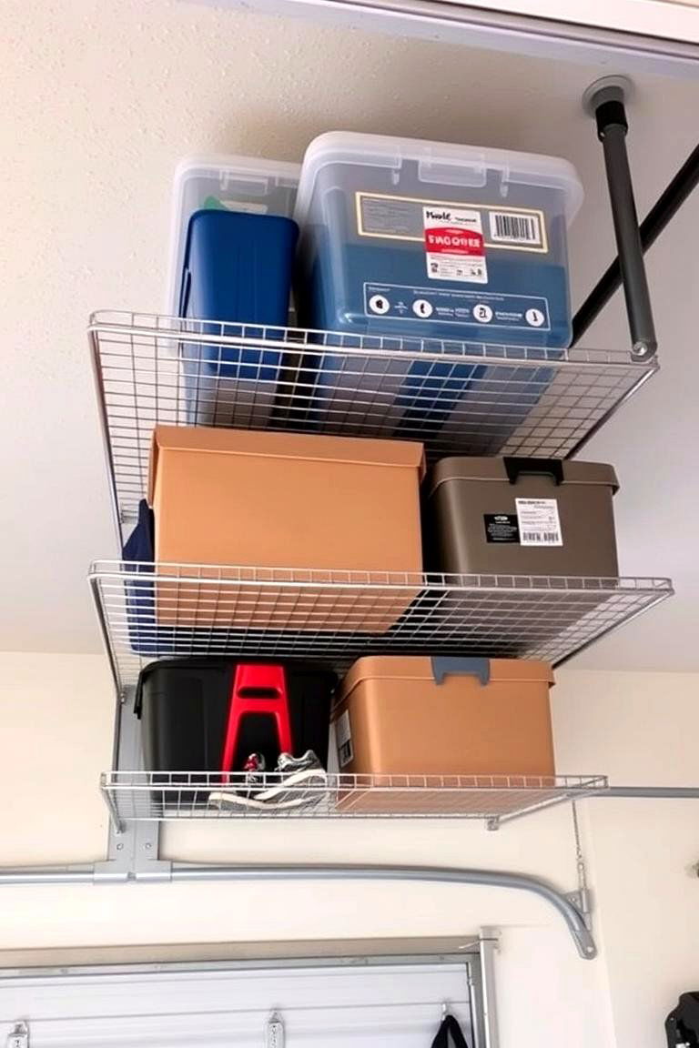 Garage Ceiling Mounted Shoe Storage - 24 Garage Shoe Storage Ideas