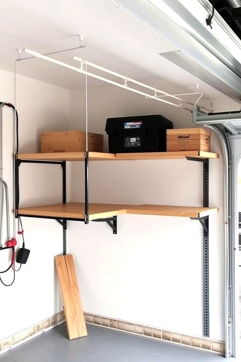 Garage Shelving with Tension Rods - 24 Garage Shelving Ideas