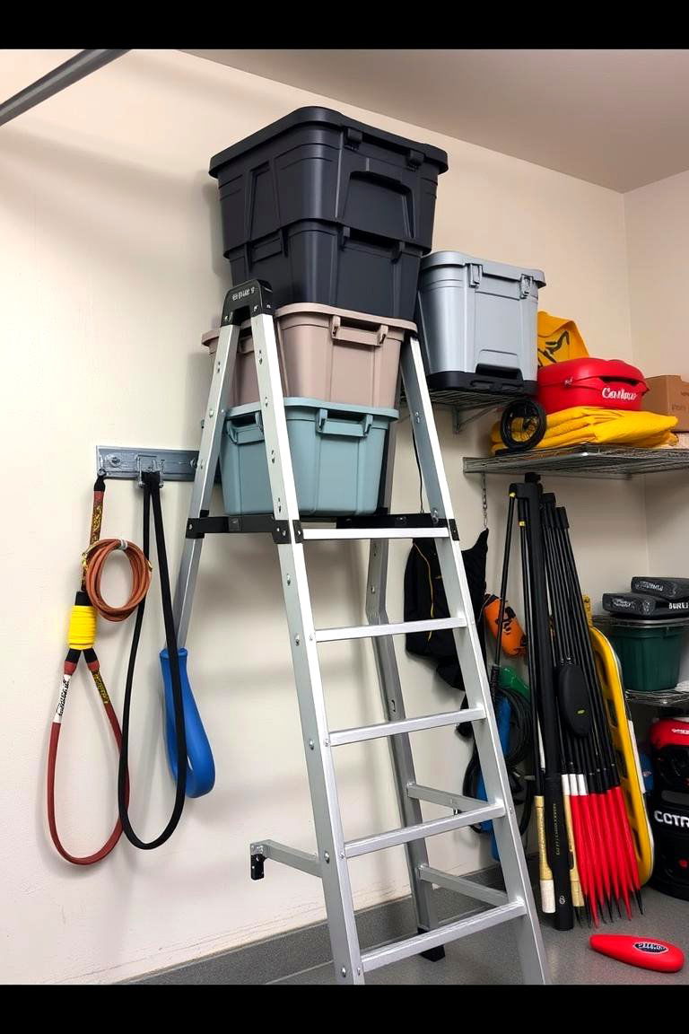Garage Storage Ladder - 24 Ladder Storage Ideas