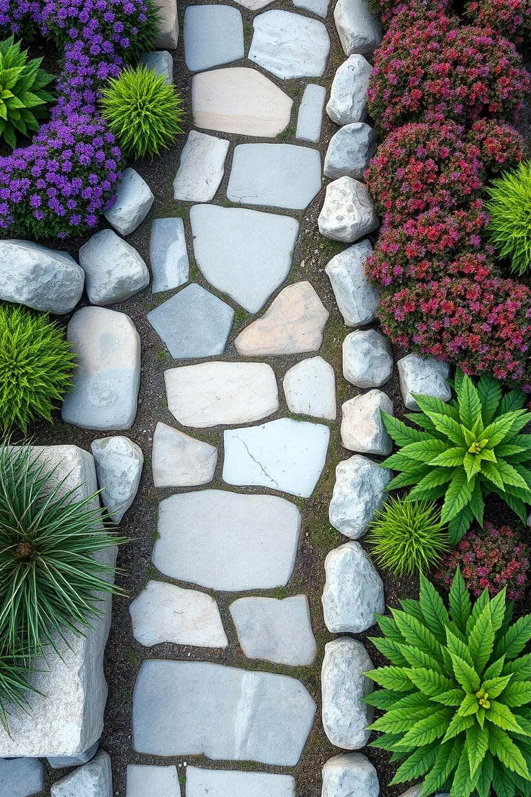 Garden Border Stone Walkway - 24 Stone Walkway Ideas