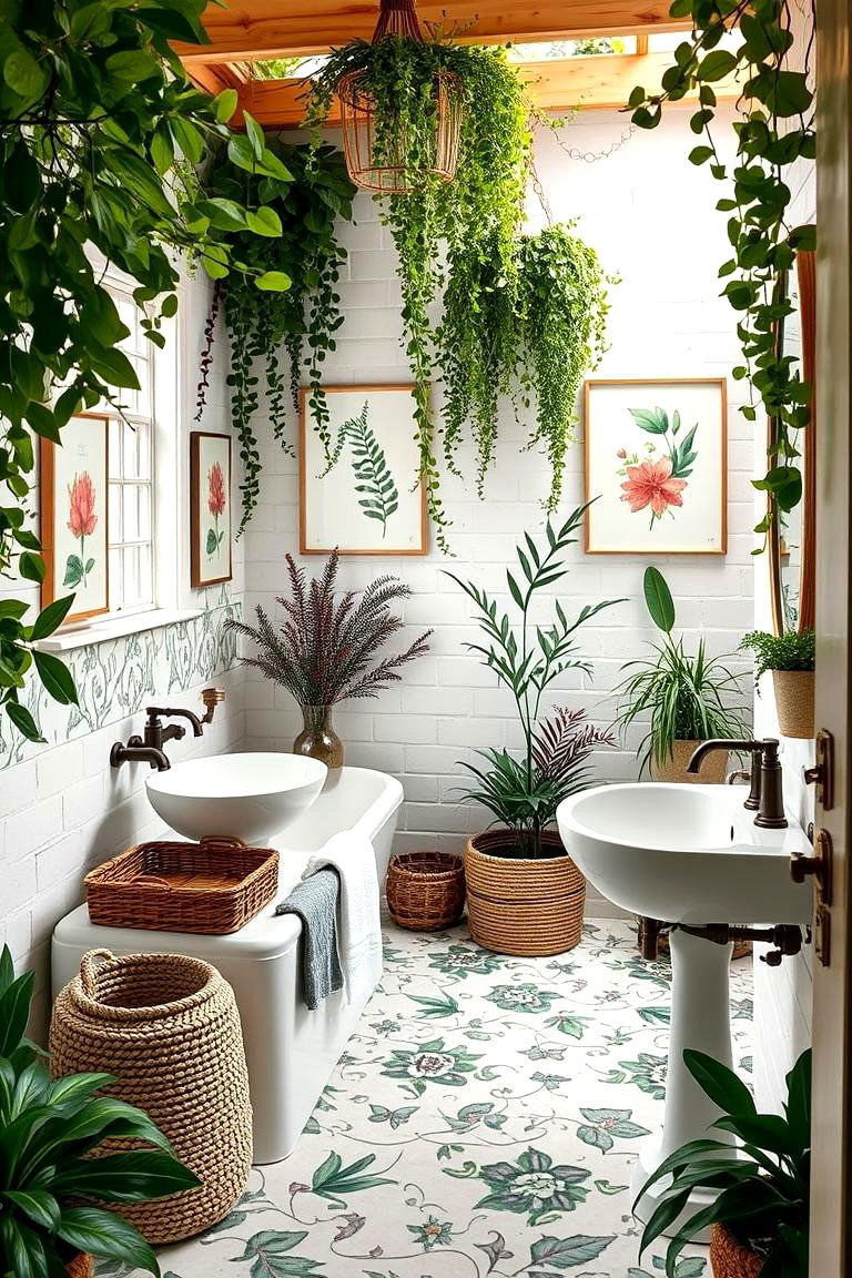 Garden Inspired Decor - 24 Cottage Bathroom Ideas