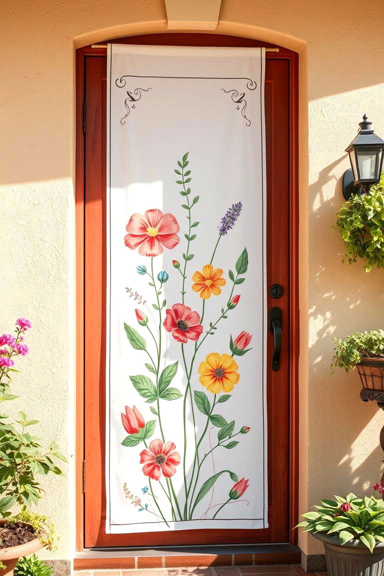 Garden Inspired Door Banners - 24 Summer Front Door Decor Ideas